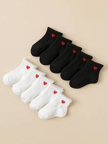 10 Pairs Baby Heart Pattern Short Socks, Comfortable Unisex Toddler Socks - Multicolor - View 3