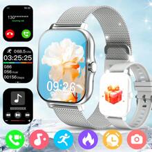 1pc Unisex Smart Sports Watch, Comes With Steel Strap & Extra Silicone Strap, 1.83" Touchscreen, Call Function, Alarm, Message Reminder, Multi-Sport Modes, Distance Tracker, Step & Calorie Counter, USB Chargeable, Compatible With Android & IOS, 240P TFT Display, 180mAh Li-Ion Battery, Suitable As Holiday Gift