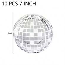 Pink Silver Disco Ball Disposable Tableware Set - 10/20Pcs Plates, 9oz Cups & Napkins For Birthday, Wedding & Dance Party Decor