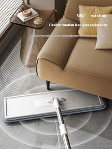 地板挤压拖把和水桶套装平板拖把桶系统超细纤维垫加长家用硬木地板清洁柔性白色拖把