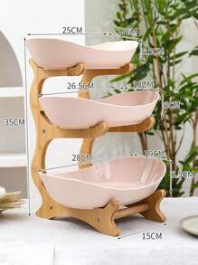 Coupe à fruits multicouche en bambou et bois, plateau de service moderne et créatif pour desserts et collations, décoration élégante pour le comptoir de cuisine à la maison