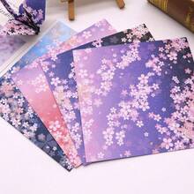 180张/60张樱花折纸手工纸，双色单面印刷彩纸，方形折叠纸作为手工材料，学生折纸手工纸，学生用品材料纸日记漂亮文具成人工艺品学校用品，返校 - 素材紙 - 查看 4