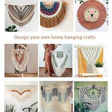 Premium Macarami Rope 3-Piece Set -100% Cotton, 3mm X 3937.01 Inches Per Piece, Tri Color Set, Suitable For DIY Handicrafts, Wall Art, And Home Decor - Brown - View 2