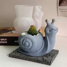 Silicone Snail Planter Mold - Animal Shaped Casting Mold For Resin, Gypsum, Concrete Candle Holders, Vases, Resin And Clay Crafts