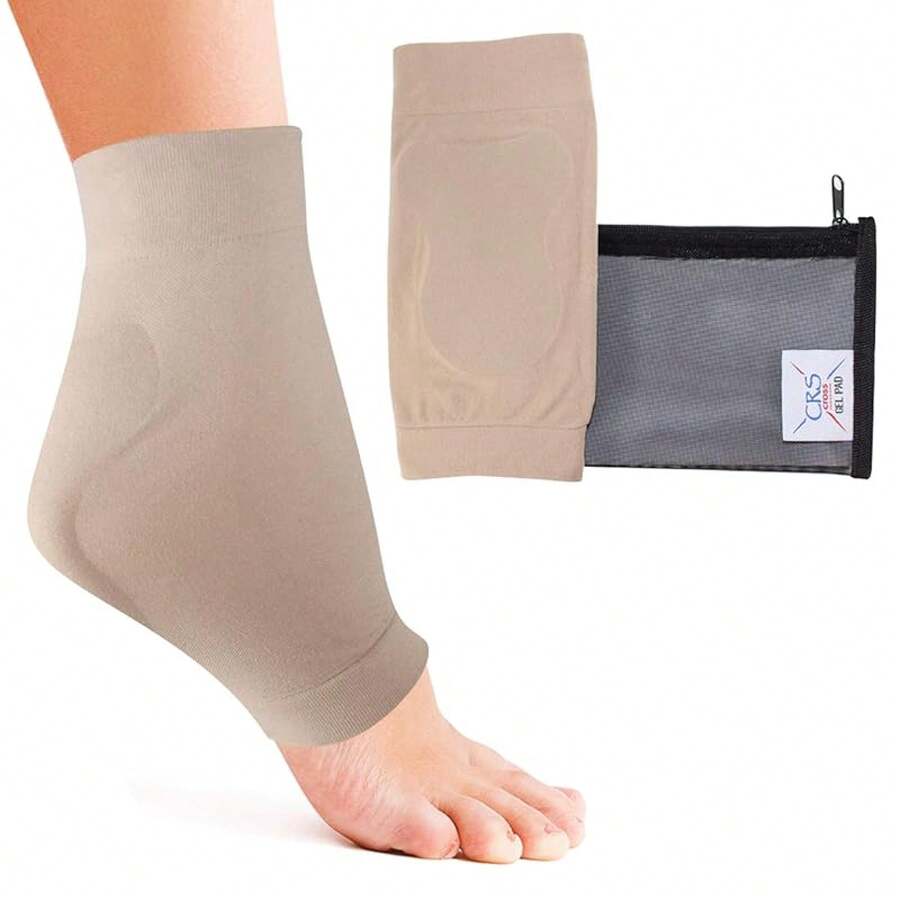 Par de mangas de compresión con gel acolchado premium para el talón de Aquiles. Una manga/calcetín para amortiguar y proteger el bulto de Haglund, la tendinitis del talón de Aquiles y la bursitis (talla única ajustable) - talla única - Ver 1