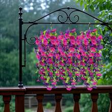 1/2/3pcs Artificial Wisteria Flower Vine - Eucalyptus Leaf And Trumpet Flower Hanging Decoration, Dual Color Purple Plastic Rattan Suitable For Outdoor/Indoor, Wedding, Garden, Terrace - Weather Resistant All Year Round, No Maintenance Required, Hanging Simulated Plants, Garden Decoration, Wedding Decoration, Double-Sided Flowers, Windproof Decoration
