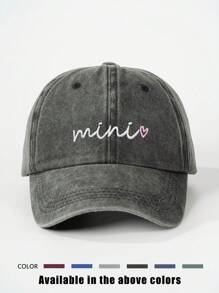 1 Stück bestickte "MIMI" gewaschene Baseballkappe, verstellbarer Freizeithat zum Outdoor-Sonnenschutz, geeignet für Frühling, Herbst, Reisen, Strand, Y2K Stil Jugendliche Kappe