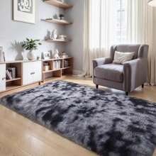 1 Stück Luxus Plüsch rutschfeste Bodenmatte - Weich, flauschig, Batik-Effekt, unifarbene, hochwertige Polyester Matte, nur Handwäsche, rechteckige Bodenmatte für den Innenbereich in Wohnzimmer, Schlafzimmer, Badezimmer, Eingangsbereich, mit strukturierter Oberfläche, maschinell hergestellt, langlebig, Raumdekoration, Schulanfang
