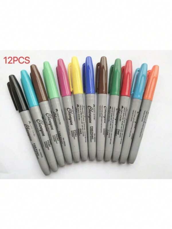 Professional Fine Tip Markers Set - Watercolor & Chalk Effect Pens | Perfect For Art Drawing, Calligraphy, Journaling & Note-Taking | With White Pen Holder | Includes Waterproof Markers, Multicolor Highlighters & Fluorescent Pens For Fine Art Projects