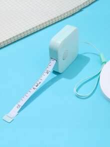 1 件便携式方形软伸缩卷尺带钩，小型紧凑型测量工具