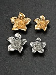 10 pièces/set Boutons de métal vintage floraux avec design texturé, polyvalents pour robes, manteaux, pulls, costumes, artisanat DIY comme bouquets de mariée, boîtes à bijoux - Multicolore - Voir 13