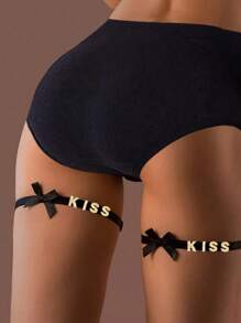 1- Pair Of Leg Ring Accessories, Personalized Bow Elastic Thigh Rings, Sexy And Charming Leg Rings, Cute Girl Leg Rings, Black Leg Rings, Custom Letters, Couple Gift Sequins , Colorful Custom, Custom Leg Rings Unique Customization