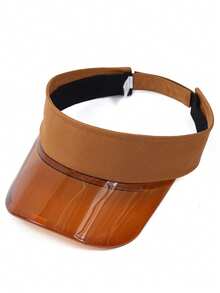 1 件女士帽子，夏季新款透明宽边遮阳帽，男女通用轻便透气户外运动通勤女士旅行度假购物太阳帽，可调节纯色平顶帽，适合日常使用 - 彩色 - 查看 14