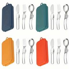 Compact Stainless Steel Cutlery Set (3pcs) – Portable Spoon, Fork & Knife | Durable, Polished Finish | Ideal For Camping, Hiking & Outdoor Dining