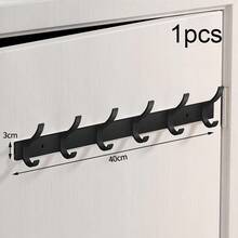 黑色浴袍挂钩毛巾架钉子墙壁挂架衣帽架浴室厨房配件 - 黑色 - 查看 6