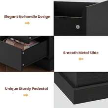 8 Drawers Bedroom Dresser, Black Large Double Dressers, Modern Chest Of Drawers Storage Organizer For Bedroom, Living Room, Entryway, Dimensions 51.6''l X 15.7''d X 37.7''h - 1 - View 8