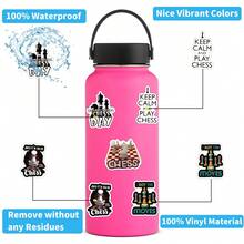 50 件国际象棋贴纸乙烯基美学贴纸，适用于剪贴簿、日记本、笔记本电脑、保险杠、滑板、水瓶、电脑、手机、卡通、安全帽、汽车贴纸和贴花 - 彩色 - 查看 7