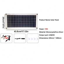 Solarpanel zum Aufladen über USB, für Camping, Wandern, Notfall-Aufladung, tragbares Handy-Ladepanel, reisefertiges Solarpanel zum Aufladen von Autobatterien