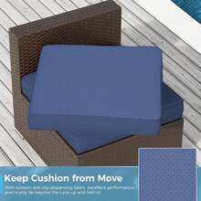 9 Piece Outdoor Patio Furniture Replacement Waterproof Deep Seat Cushions - 深藍色 - 查看 4