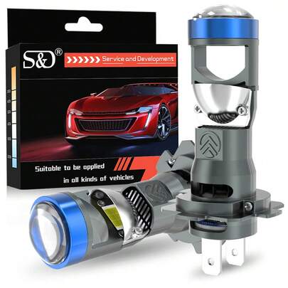 S&D 30000LM Dubbellins Mini Bilstrålkastare H7 Lampa Projektor LED Glödlampa Canbus 60W Hi/Halvljus Auto Motorcykel Strålkastare 6000K 12V