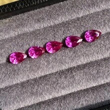 100% 紫红色蓝宝石散装梨形切割宝石,适用于高级珠宝制作材料 DIY - 紫紅色 - 查看 6