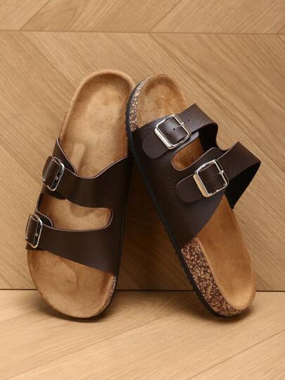 Sandálias rasteiras antiderrapantes com sola de cortiça macia 2024, chinelos versáteis para atividades ao ar livre/praia