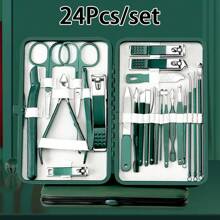 18/16/10/7/24pcs Professional Nail Care Kit - Complete Manicure & Pedicure Set With Tools, Nail Clippers, Files, And Storage Case- Grooming Kit For Travel Or Home