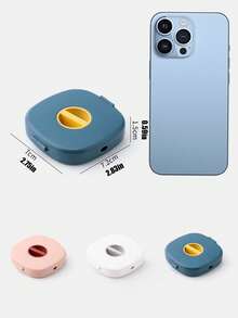 Cajas de almacenaje para cables de datos, cable giratorio y correas fijas negras, poroso, multifuncional - con soporte para teléfono, ligero, tamaño de bolsillo, esencial para viajar, se puede usar para cables de datos, auriculares, ratones, etc. - Multicolor - Ver 11