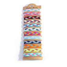 12 件/批 女士友谊手链 波西米亚风 手工编织 可调节 串珠手链 适合女孩 珠宝