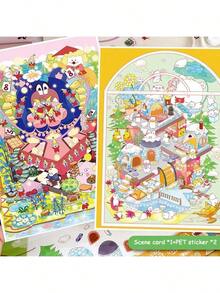 3D Scene Stickers DIY 3D Mini House & Garden Stickers - Create Your Own Amusement Park, Animal Micro Scenes For Stress Relief, Crafts, Adults & Teens,Enlarge The Size Of Cartoon Children's Innocence Sticker - Multicolor - View 3