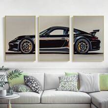 3 pôsteres de carros pretos sem moldura, pôsteres de carros esportivos, decoração de parede de carro moderna, presente para entusiastas de carros, pôsteres de supercarros, decoração de parede para escritório, casa, dormitório, arte de parede em estilo moderno
