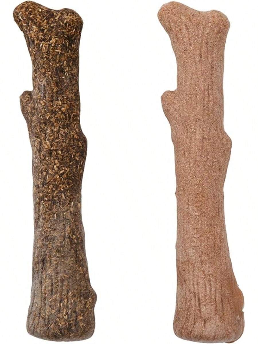 Dogwood Wood Durable Dog Chew Toys, Real Wood & Calming Hemp, 2-Pack, MediumHalloween Christmas New Year - 山茱萸與舒緩(2 件裝) - 查看 1