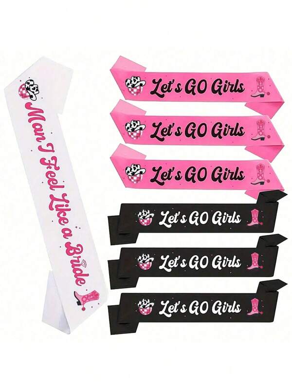 Disco Pink Denim Bachelorette Party Decorations Bridal Shower Hen Party Theme Accessories Straps
