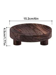Wooden Risers For Display Wood Pedestal Stand Mini Tray Stand Round Wooden Pedestal Holder Rustic Riser For Decor Tiered Tray Decor Home Kitchen, Distressed Wood Risers Farmhouse Pedestal Display Stand Rustic Pedestal Stand Beaded Decor For Tiered Trays Home (Brown)
