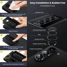 1 片相机镜头保护膜适用于三星 Z Fold 6/Z Fold 5/Z Flip 6，超清晰钢化玻璃，防刮后置摄像头屏幕保护膜，防震，黑色、银色、彩色、CD 图案，金属框架，易于安装适用于日常防护、办公室、家用手机摄像头盖防水防摔防摔防指纹全覆盖