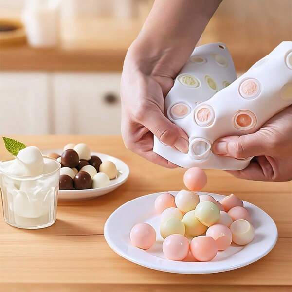 35-Cavity Silicone Chocolate Mold, DIY Ice Cube Tray, Handmade Pastry Ravioli Mold, Molds For Custard Filling, Tang Yuan, Yogurt Haw Balls, Jujube Balls, Ice Balls, Mooncake Mold