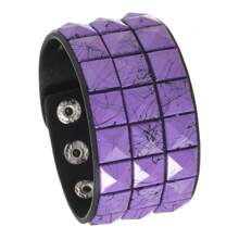 1pc Punk Style Multicolor Square Rivet Bracelet, Fashion Bangle For Men And Women, Street Casual, Club, Halloween, Simple Design To Showcase Unique Personalized