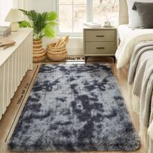 1 Stück Luxus Plüsch rutschfeste Bodenmatte - Weich, flauschig, Batik-Effekt, unifarbene, hochwertige Polyester Matte, nur Handwäsche, rechteckige Bodenmatte für den Innenbereich in Wohnzimmer, Schlafzimmer, Badezimmer, Eingangsbereich, mit strukturierter Oberfläche, maschinell hergestellt, langlebig, Raumdekoration, Schulanfang