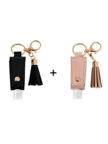 1 pezzo Custodia in pelle porta flaconcino igienizzante, bottiglia di viaggio ricaricabile vuota da 30ml per sapone, lozione e liquidi, con tappo a scatto, porta flaconcino portatile per zaino, viaggio, esterno, idea regalo di Natale