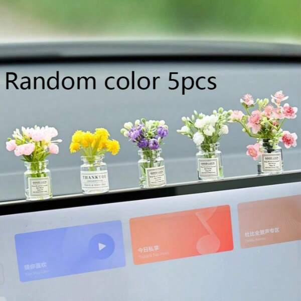 3pcs/Set Or 1pc [Random Style] Cute Vase Set, Desktop Decor To Relieve Stress, Mini Desktop Decor, Computer Monitor, Office Space