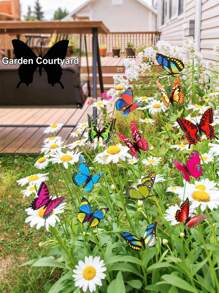 20pcs Colorful Garden Butterfly Stakes, Decorative Waterproof Butterfly Garden Stake, Decor 3D Butterfly Party, Supplies Yard Stakes For Garden Patio Lawn, Rnaments Party Plant Pot Decorations, Wedding Decoration, Garden Decoration, Valentine's Day Modern Home Decorations, Flower Pots And Bonsai Glowing Colourful Decorations, Garden Decor, Garden