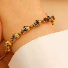 1pc Men's Gothic Punk Style Skull Design Creative Personalized Fashion Bracelet, Men Jewelry Gift - Multicolor - View 14