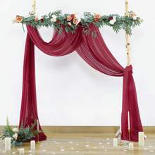 75*300cm/75*600cm 1pc Wedding Arch Draping Fabric Chiffon Outdoor Curtain Backdrop Sheer Arch Drapes For Thanksgiving Christmas Wedding Ceremony Party Ceiling Decoration Wedding Draping Fabric, Lavender Sheer Fabric For Draping Chiffon Fabric Drapes For Wedding Arch Decor