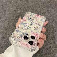 Funda de teléfono transparente con patrón de flores rosas, compatible con iPhone 15 Pro Max, iPhone 16/14 Pro, iPhone 12 con soporte para tarjetas, también compatible con Galaxy S25, Galaxy S24 Ultra, Galaxy S24 FE, Galaxy S25 Ultra, Galaxy A36, Galaxy A56, Galaxy S23 Ultra, SPARK GO 2024, POP8, SPARK20C, SPARK20, POVA6, POVA6 PRO 5G, POP9 4G, SPARK GO1, SPARK GO 2025, puede contener tarjeta de estudiante, tarjeta de crédito, identificación