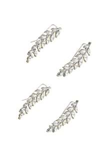 1 对优雅的叶子设计耳环 - 镶嵌精致细节，简约而独特的风格，适合女性日常穿着和派对场合，防过敏，易于搭配各种服装 - 多色 - 查看 12