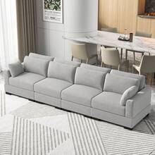 Sofa, 180 X 88 X 85 Cm, Roll-Arm Sofa, Easy-Care Polyester, With Armrests And Cushions, Decorative Cushions, Double Sofa, Suitable For Small Spaces, Living Room Or Bedroom, Corduroy, Grey - 灰色 - 查看 10