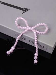 10 件珍珠蝴蝶结装饰品 - 串珠链派对用品（白色），可用于婚礼花束、蛋糕、DIY 手工艺品的插花装饰 - 浪漫的情人节、母亲节和毕业季装饰品