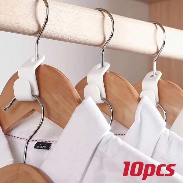 10 Stück Kleideraufhänger Verbindungshaken, Heim-Kleideraufhänger Verbindungshaken, modische Kleideraufhänger Verbindungsschnalle mini Kleideraufhänger für Schrank Connector Haken, gestapelte Kunststoff Verbindungsschnallen Haken platzssparend verdickt für Kleiderständer, Garderobne Organizer