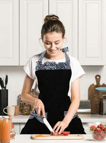Cute Retro Style Women's Apron With Pocket For Kitchen, Sexy Vintage Apron For Ladies, Girls, Mother's Day Gift, Suitable For Waitress In Restaurants, Cafes, Hotels