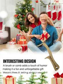 1pc Bald Men's Comb, Father's Day Gift, Christmas Gift, Fun Wooden Hairless Comb And Toothless Comb, Wooden Hairless Comb, Suitable For Friends With Sparse Or Bald Hair, Suitable For Travel, Outdoor, Sports, Office, School Body Care,Women Valentine Gift Birthday Boyfriend Girlfriend - Multicolor - View 4